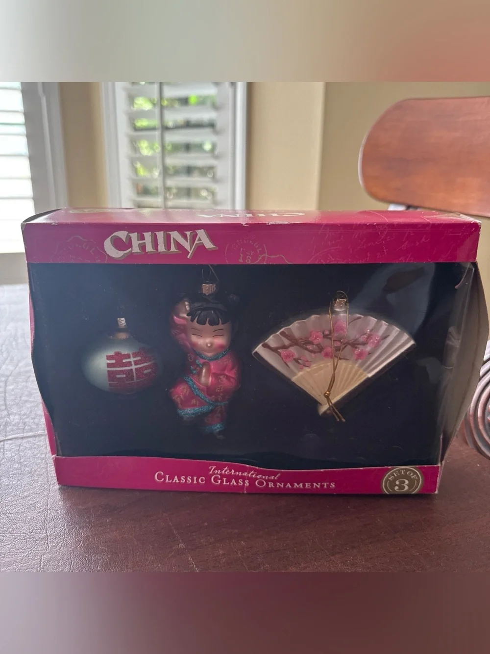 NWT World Market Destination Glass Ornament Collection CHINA Kung Fu Lantern Fan